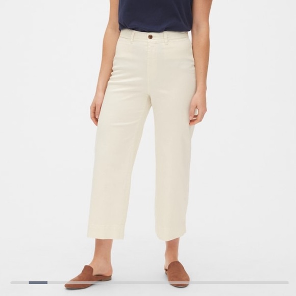 Gap High Rose Wide-Leg Crop Pants - Picture 1 of 4